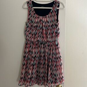 BCX Elastic Waist Patterned Dress